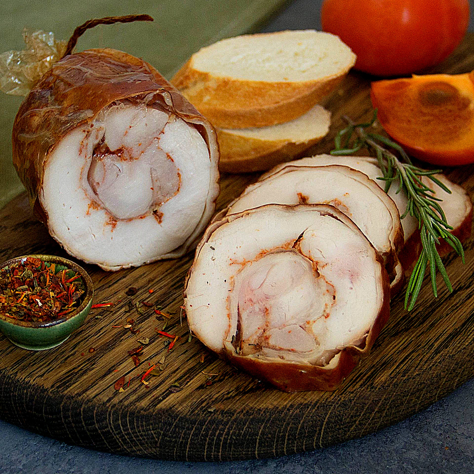 Рулет "Питательный" куриный с сухофруктами и грецким орехом