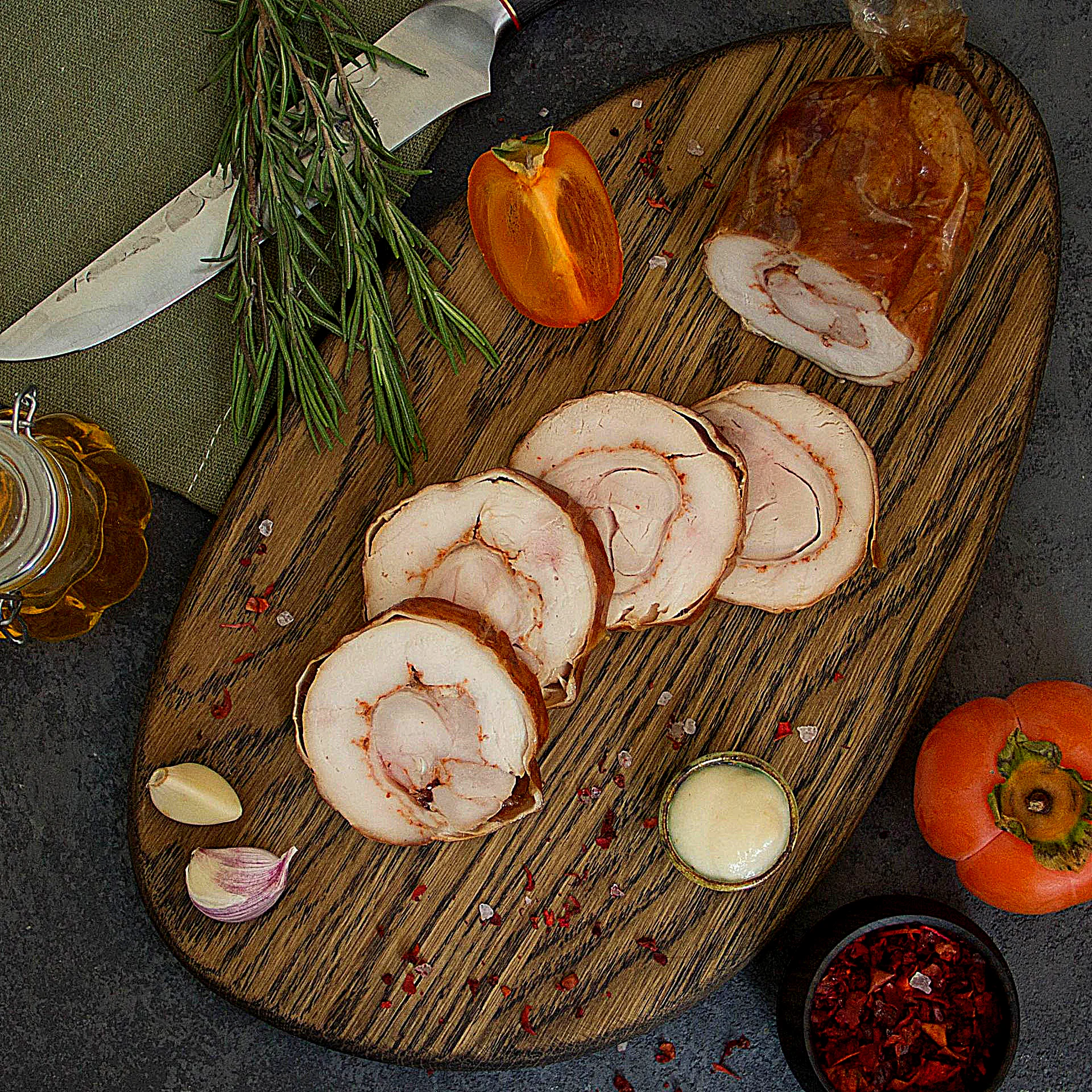 Рулет "Питательный" куриный с сухофруктами и грецким орехом