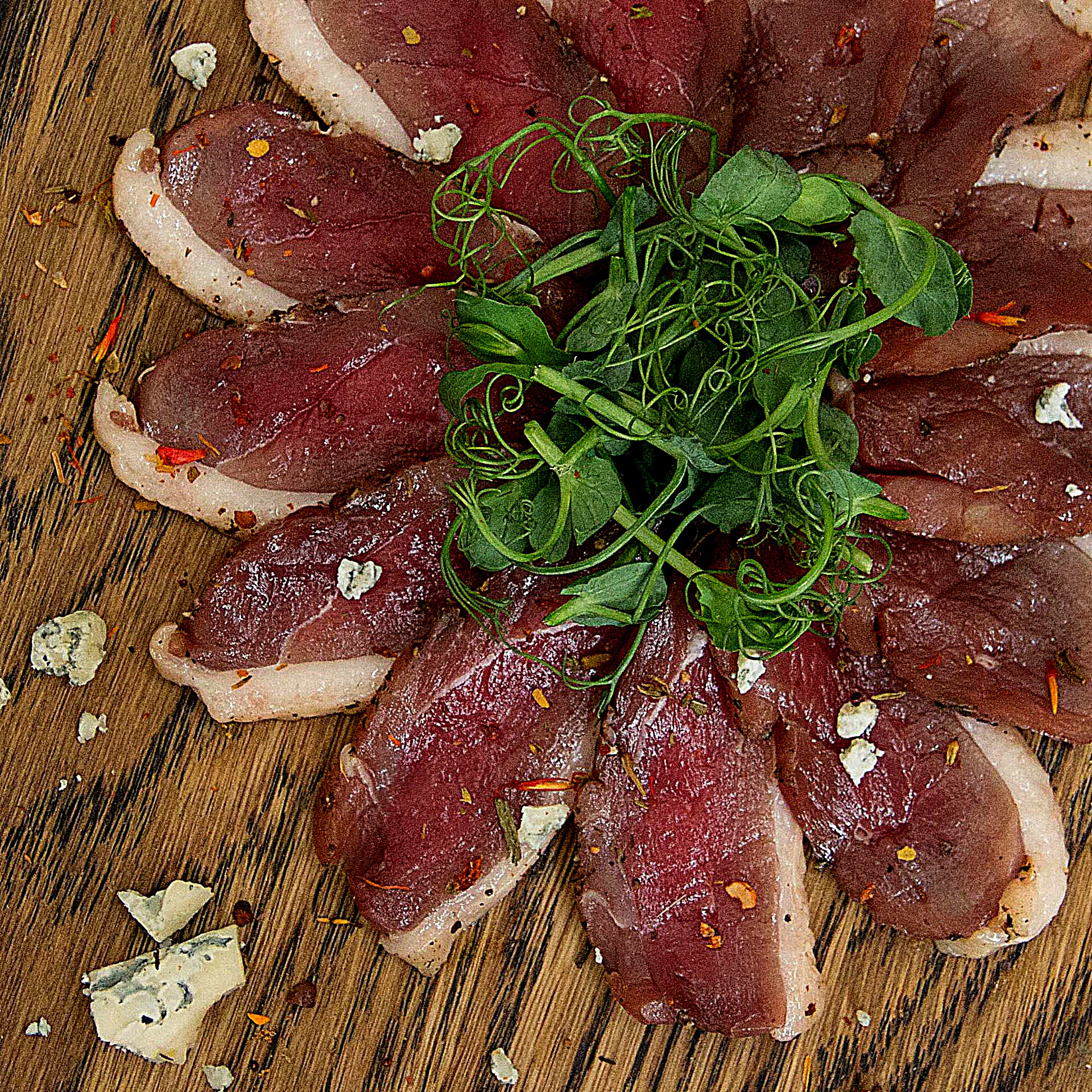 Утиные грудки «Карпаччо» холодного копчения