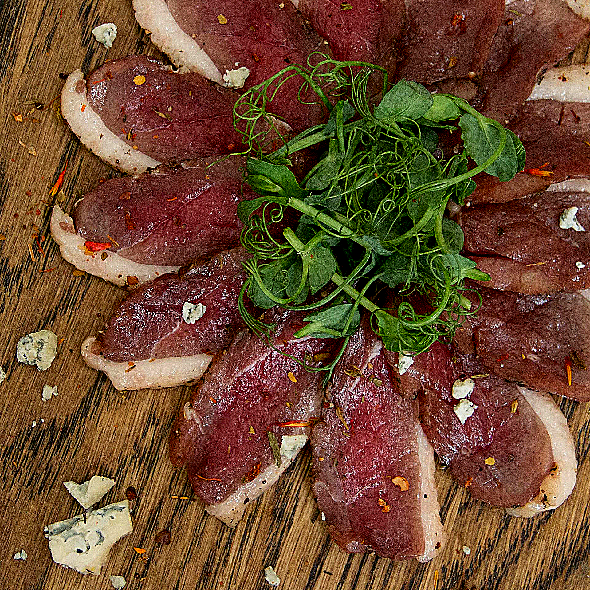 Утиные грудки «Карпаччо» холодного копчения